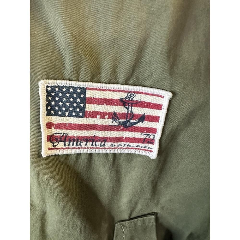Terminal D Medium Zip/button Closure 100% Cotton Hooded Green W/ Pockets Jacket